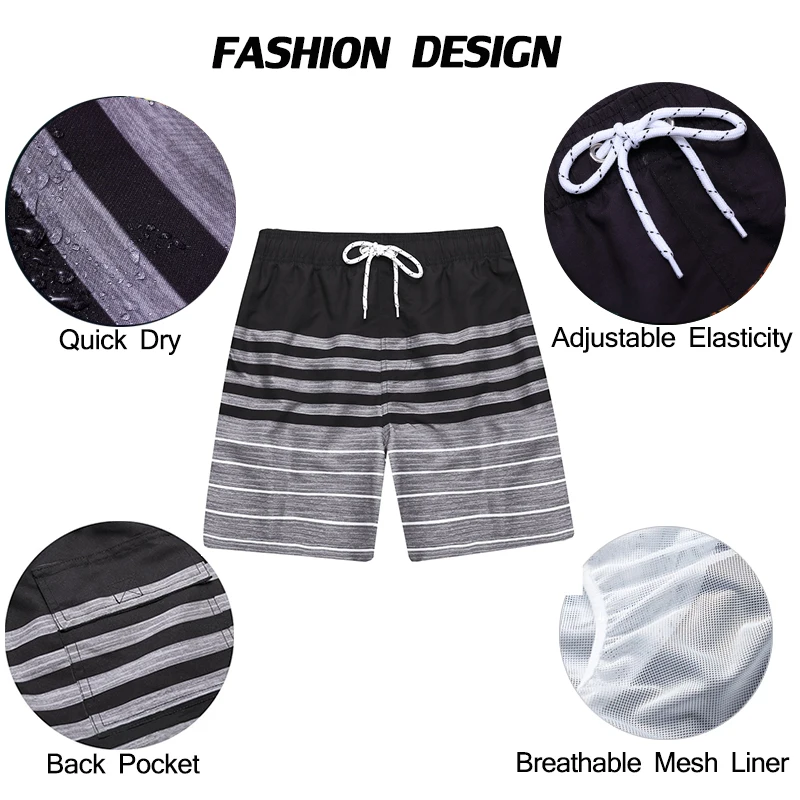 DATIFER Summer Men Beach Print Shorts Surfing Swimwear Fitness Workout Trunks Male Sportswear With Pockets Pants thumbnail 3