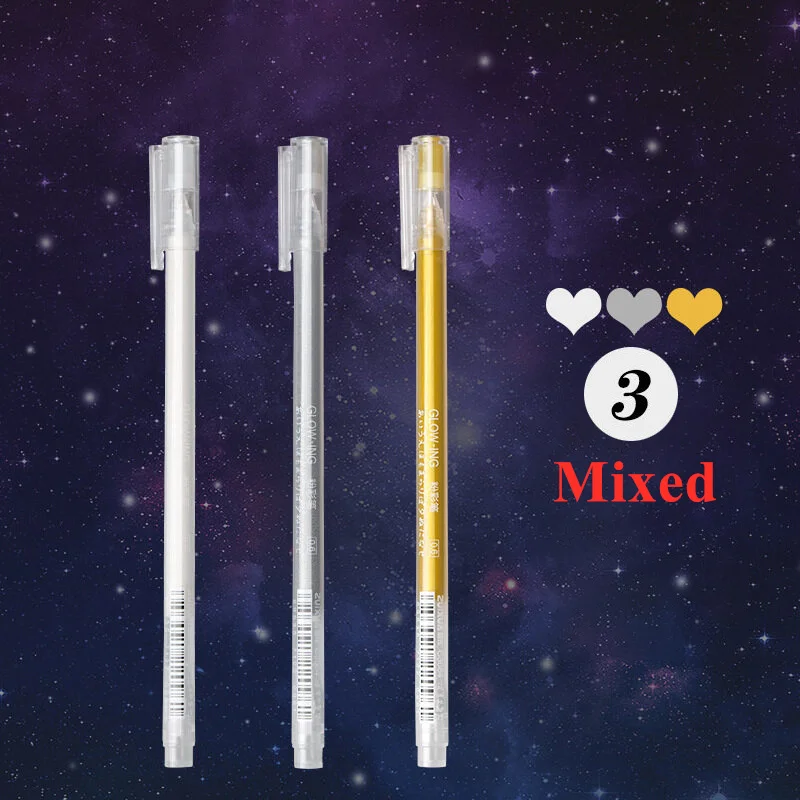 3 Pieces/Set Creative White Ink Gel Pen 0.6mm Highlight Marker Pen for Student Stationery Drawing Art Writing School Supplies thumbnail 6