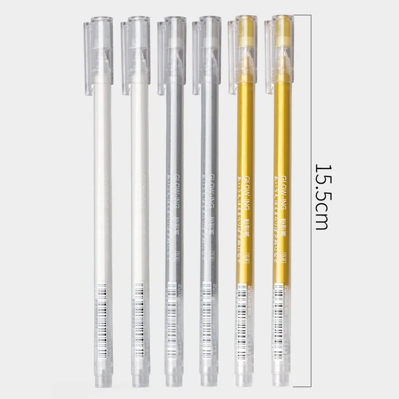 3 Pieces/Set Creative White Ink Gel Pen 0.6mm Highlight Marker Pen for Student Stationery Drawing Art Writing School Supplies thumbnail 2