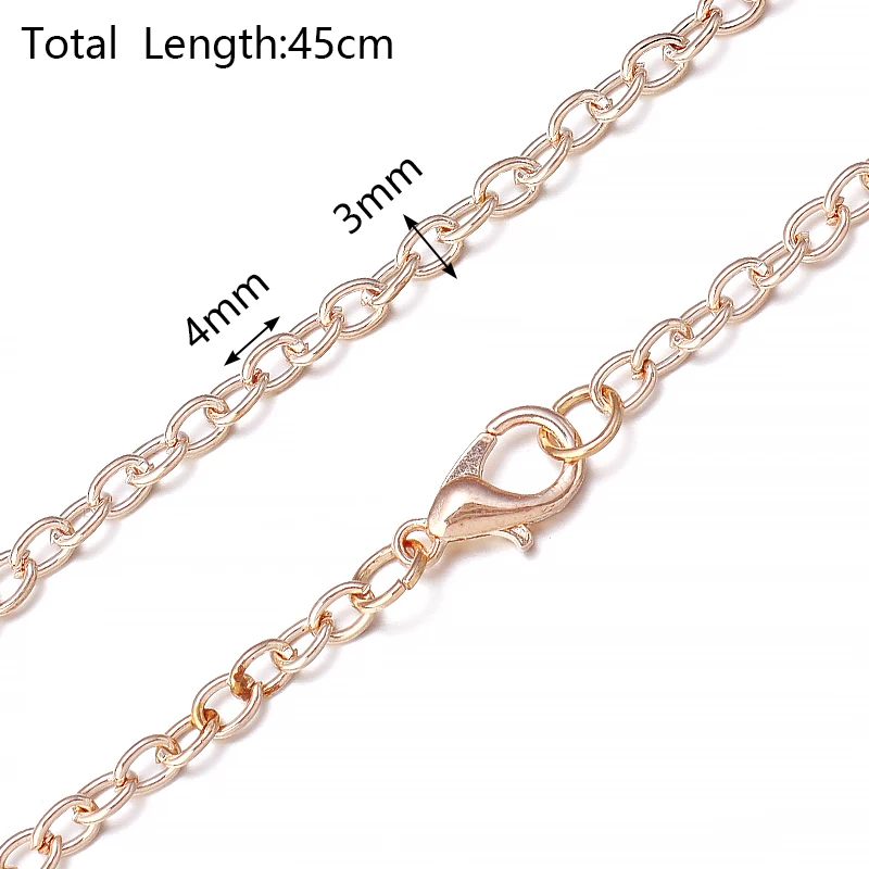45cm Metal Antique Bronze Color Cross Link Chain Necklace With Lobster Clasp For Jewelry Making Pendant Necklace 6pcs thumbnail 5