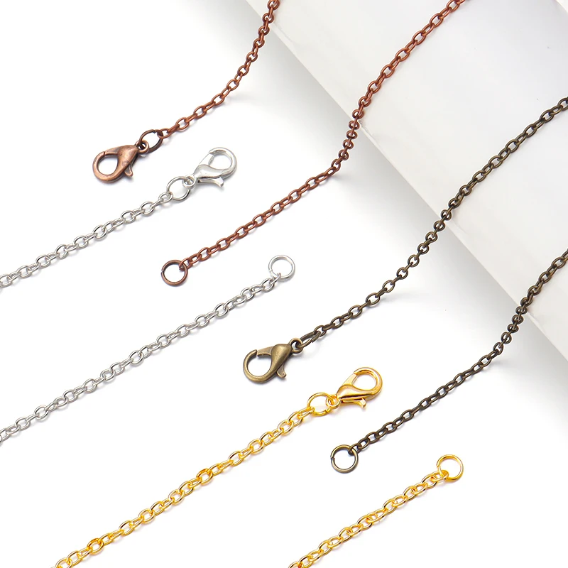 45cm Metal Antique Bronze Color Cross Link Chain Necklace With Lobster Clasp For Jewelry Making Pendant Necklace 6pcs thumbnail 4