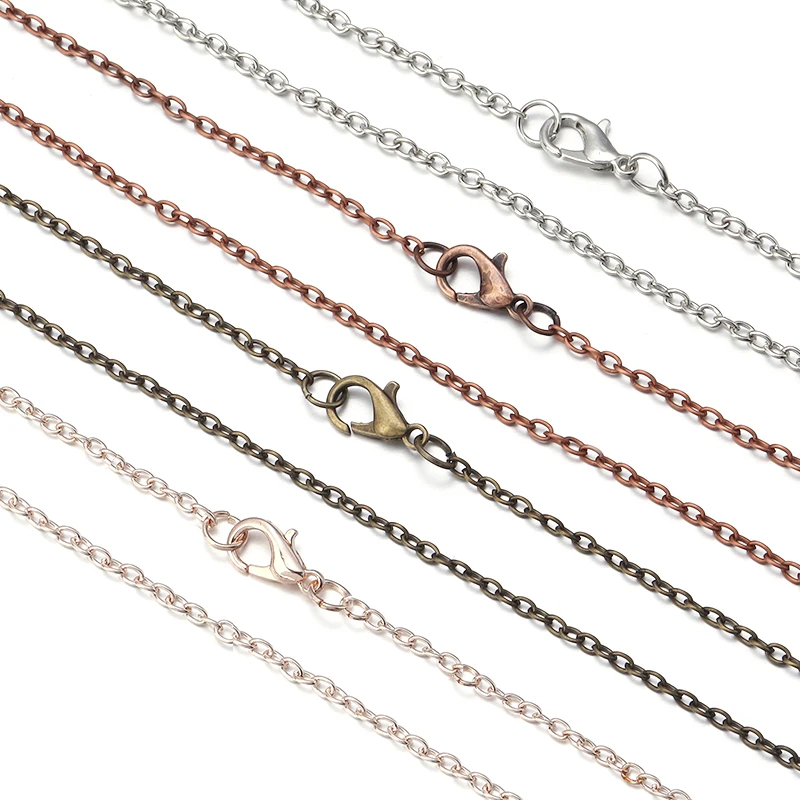 45cm Metal Antique Bronze Color Cross Link Chain Necklace With Lobster Clasp For Jewelry Making Pendant Necklace 6pcs thumbnail 3