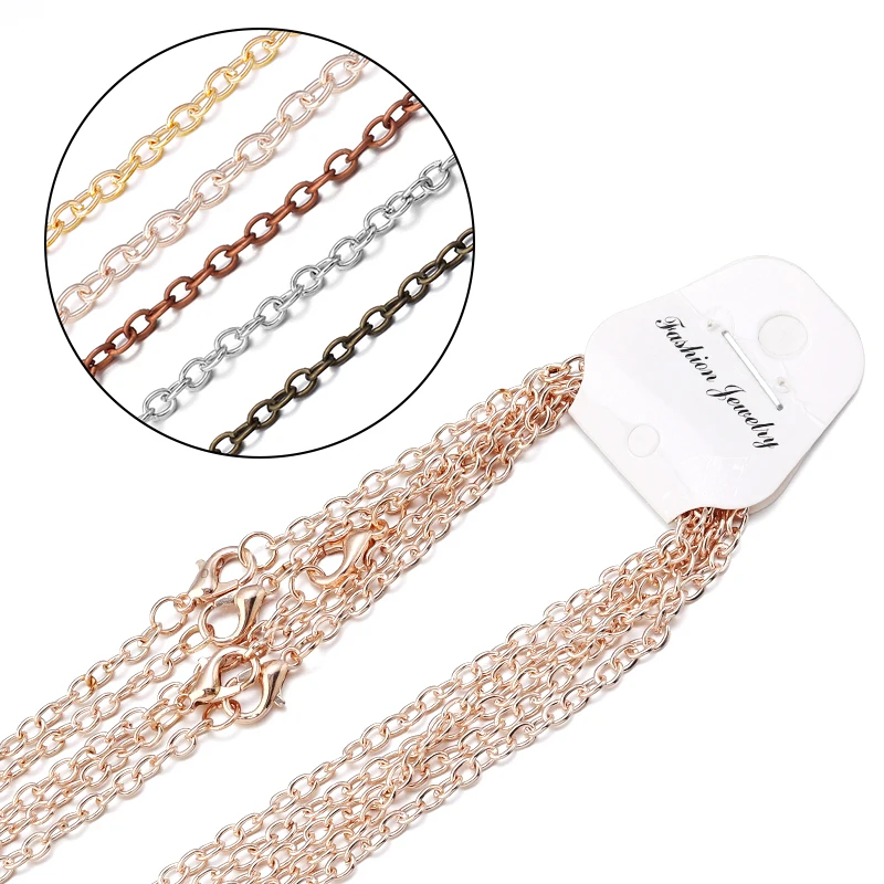 45cm Metal Antique Bronze Color Cross Link Chain Necklace With Lobster Clasp For Jewelry Making Pendant Necklace 6pcs thumbnail 6