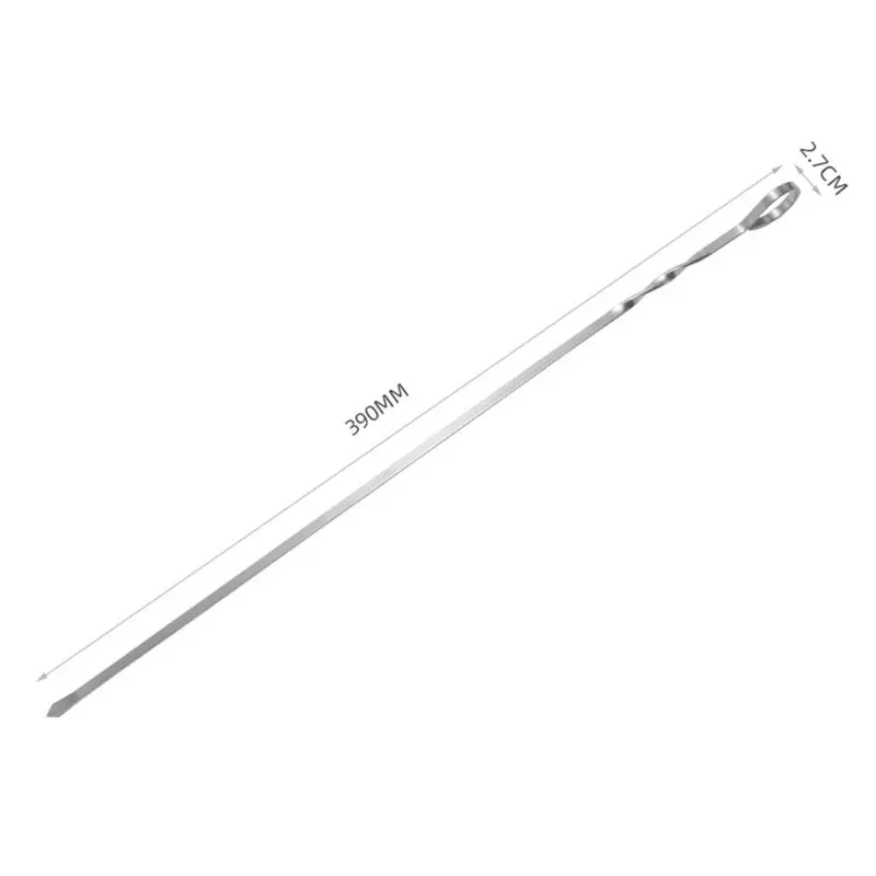 20/12/10/6pc Stainless Steel Barbecue Skewer With Cloth Bag Set Flat BBQ Needle Metal Stick Garden Outdoor Camping Grill Stick thumbnail 2