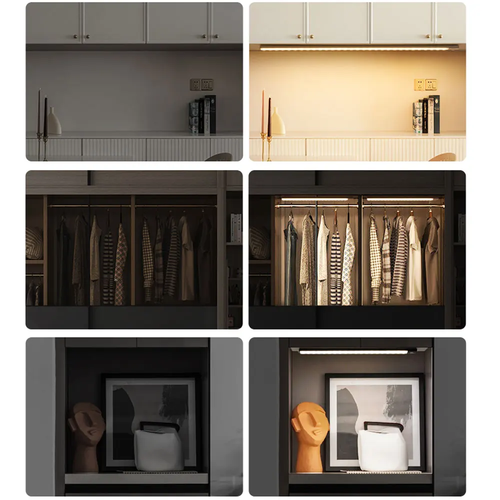 Cabinet Light USB Rechargeable Motion Sensor Led Light For Kitchen Wardrobe Cabinet Lighting 10cm/20cm/40cm/60cm LED Night Light thumbnail 5