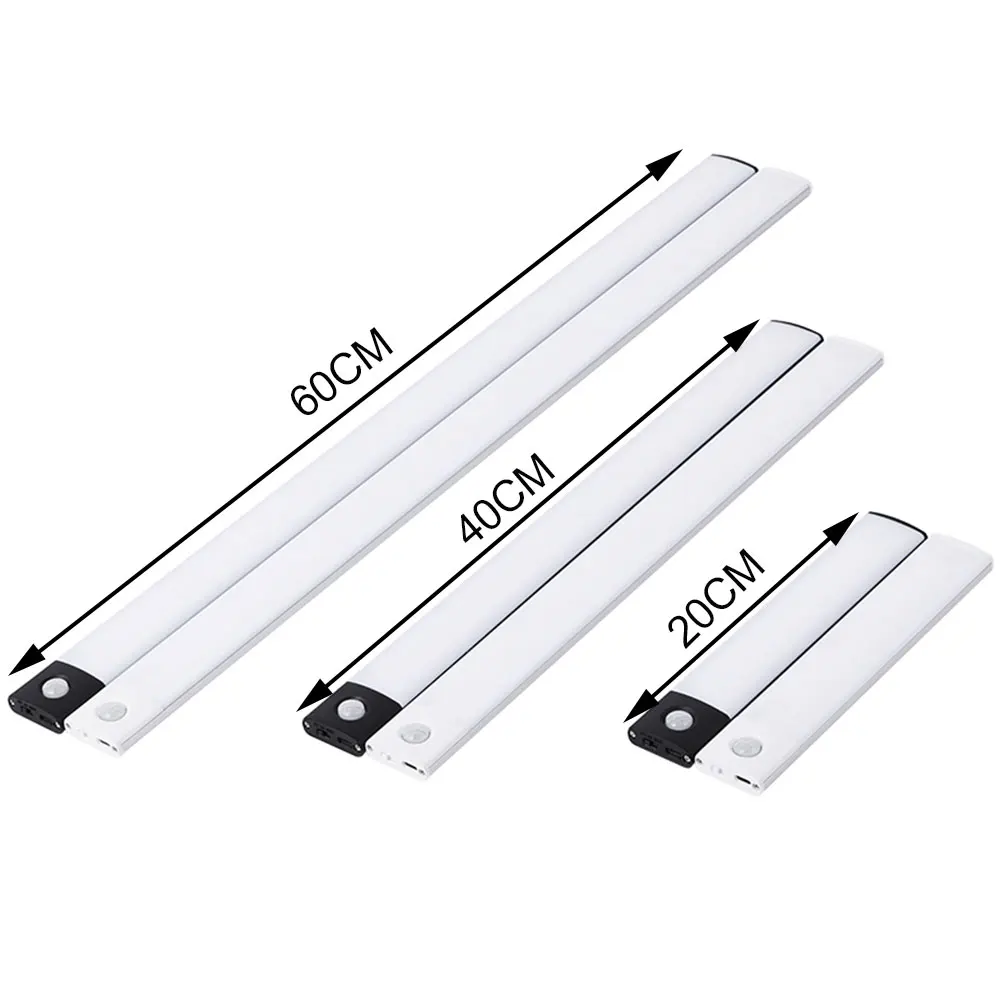 Cabinet Light USB Rechargeable Motion Sensor Led Light For Kitchen Wardrobe Cabinet Lighting 10cm/20cm/40cm/60cm LED Night Light thumbnail 3