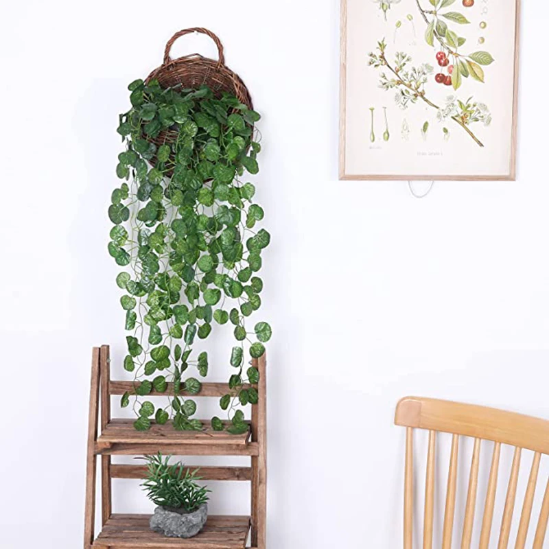Artificial Basket Rattan Hanging Plants Ivy Vine Fake Leaves Greeny for Home Room Garden Wedding Garland Wall Outside Decoration thumbnail 4