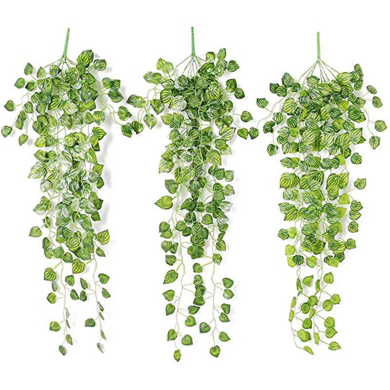Artificial Basket Rattan Hanging Plants Ivy Vine Fake Leaves Greeny for Home Room Garden Wedding Garland Wall Outside Decoration thumbnail 2