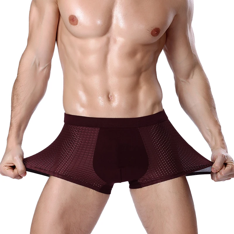 L-8XL Plus Banboo Fiber Men Underwear Male boxer  Solid Panties Shorts Men's  Underpants Breathable Intimate Man boxers 4pcs thumbnail 2
