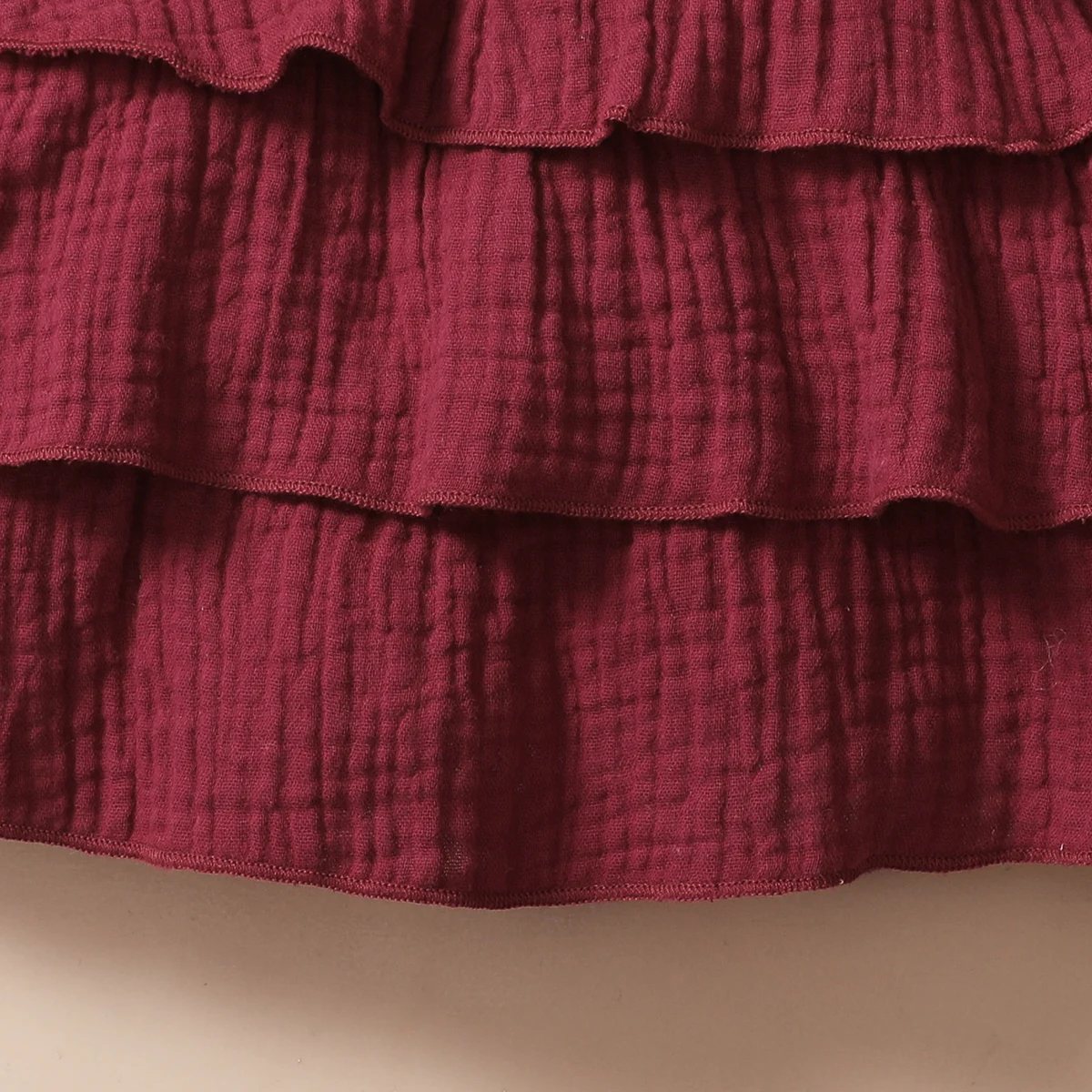 Baby Girl Red Wine with white 3-layer cupcake dress thumbnail 6