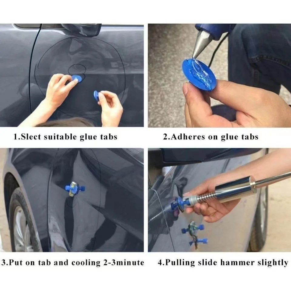 Universal Car Dent Paintless Puller Metal T Dent Puller Repair Tool Auto Repair Sheet Metal Kit Slide Hammer Reverse Hammer Glue thumbnail 3