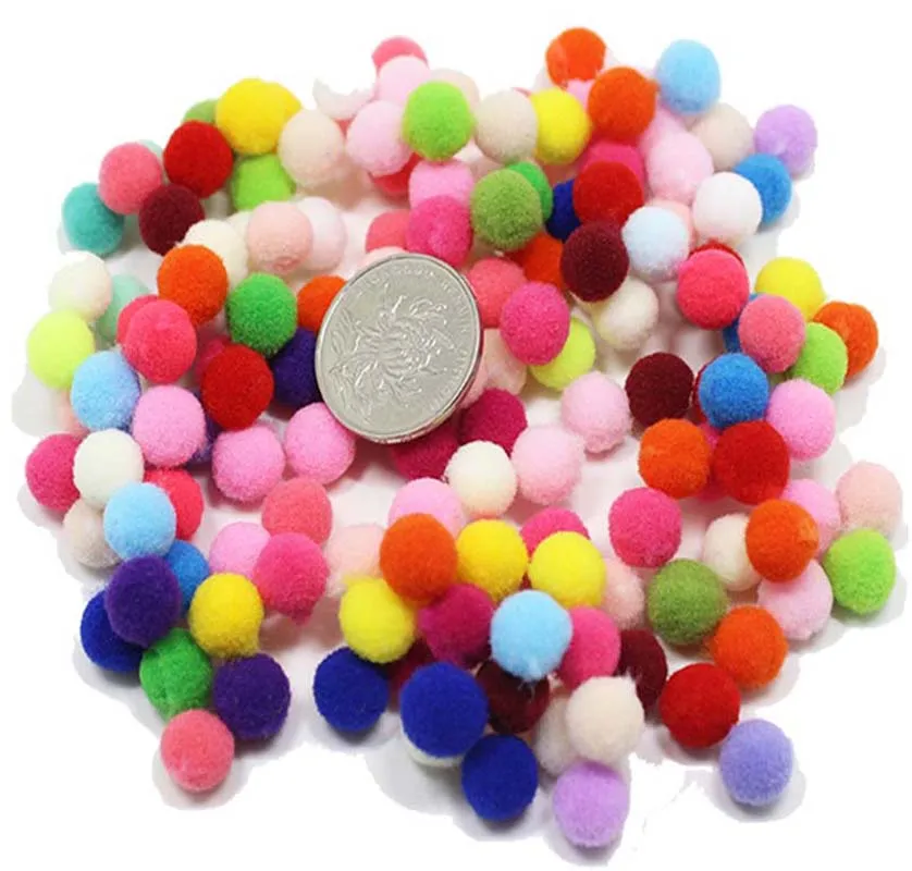 30-300Pcs Pom Poms Fluffy Soft Pompom Ball 8/10/15/20/25/30mm Handmade Sewing Craft DIY Kids Toy Christmas Weddinrg Decoration thumbnail 2