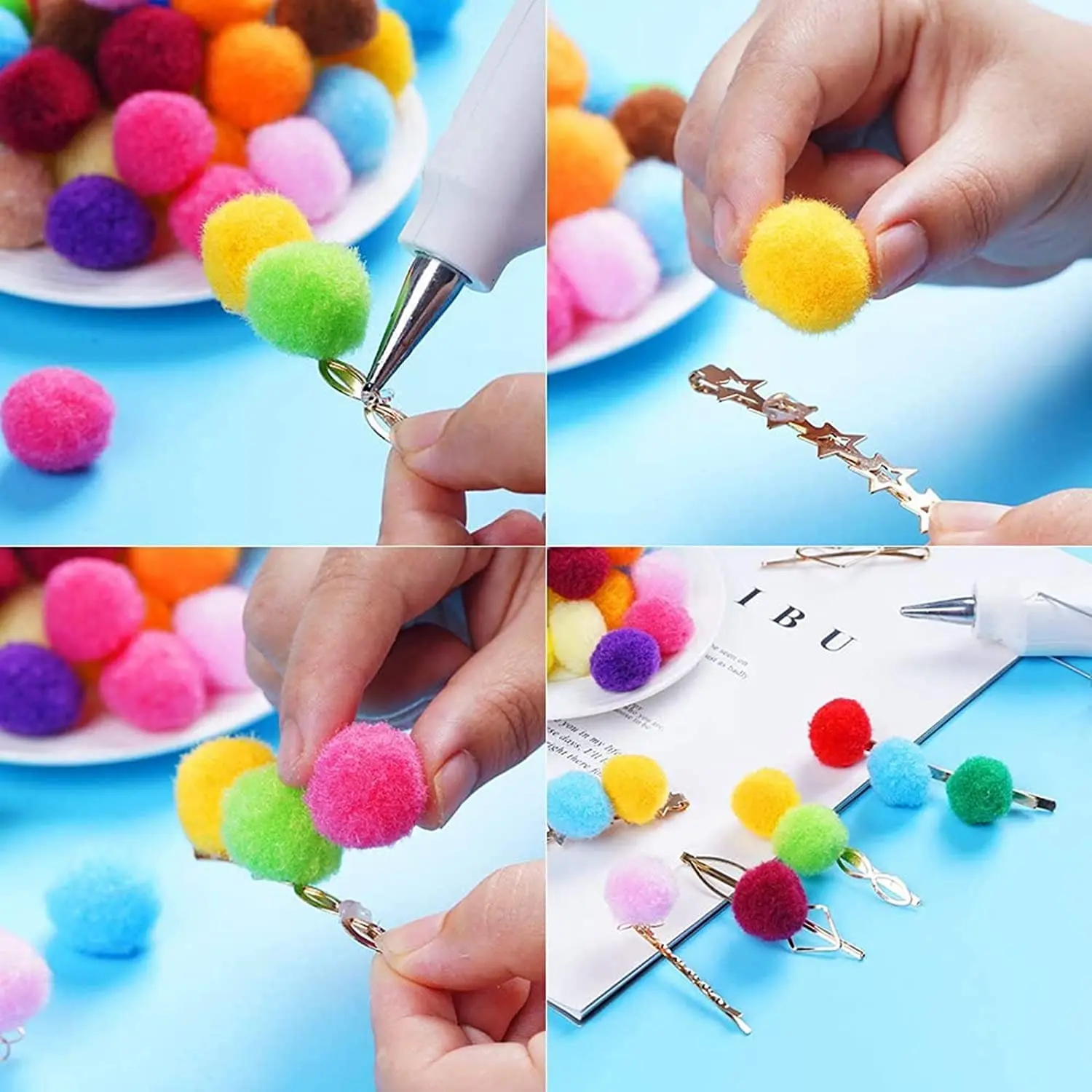 30-300Pcs Pom Poms Fluffy Soft Pompom Ball 8/10/15/20/25/30mm Handmade Sewing Craft DIY Kids Toy Christmas Weddinrg Decoration thumbnail 3