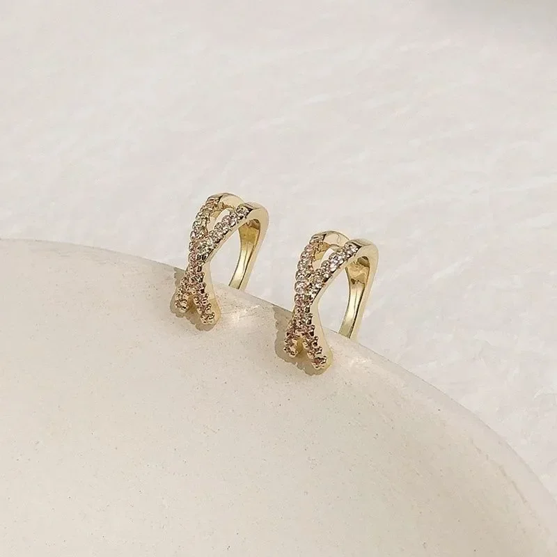 2024 Punk Metal Zircon Ear Cuff Ear Clip for Women No Pierced C Shape Geometric Small Earcuff Ear Wrap Earcuff Clips Jewelry thumbnail 4