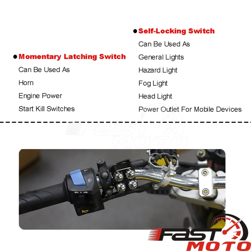 2&3&4 Buttons Motorcycle Switch 25mm 22mm Handle Bar Controller Switches Starter Horn Universal 1" Handlebar Switch Cafe Racer thumbnail 6