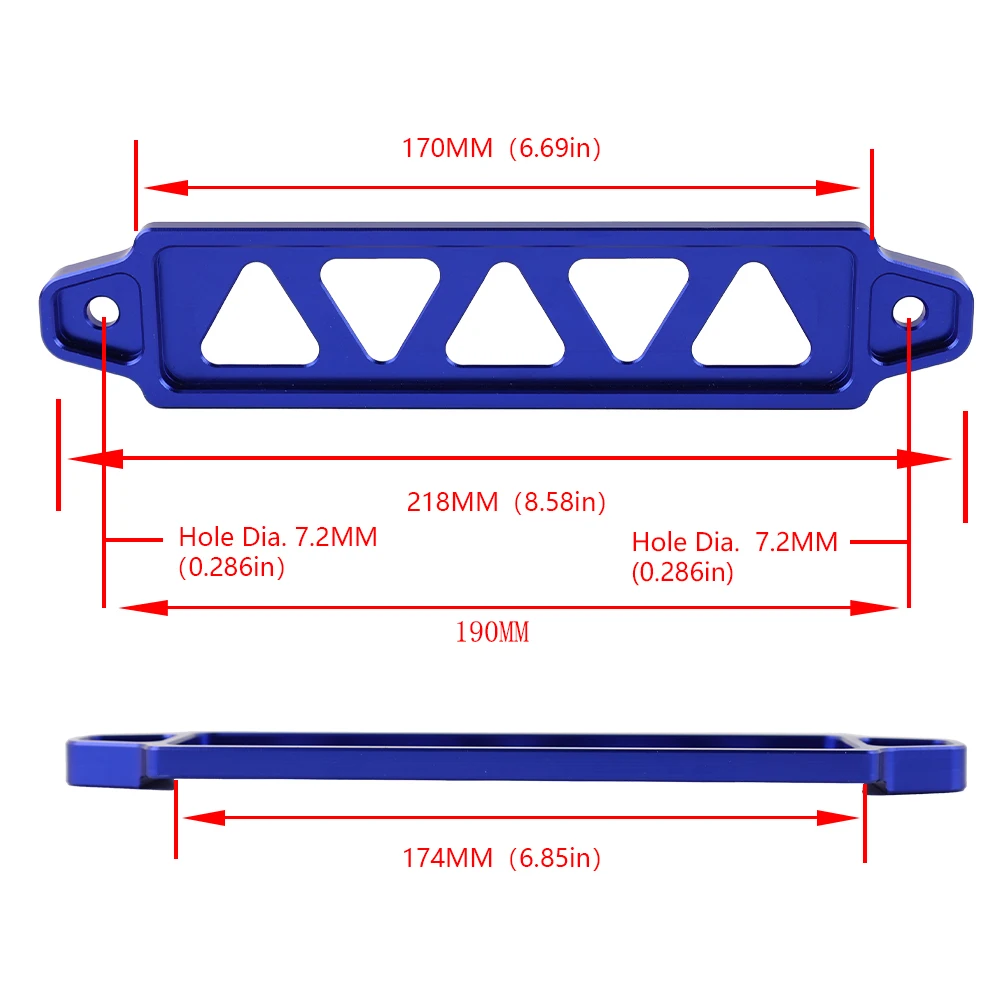218mm / 190mm Aluminum Universal Battery Auto Battery Tie Down Mount Holder Bracket Brace Bar for Honda Civic EK EG thumbnail 2