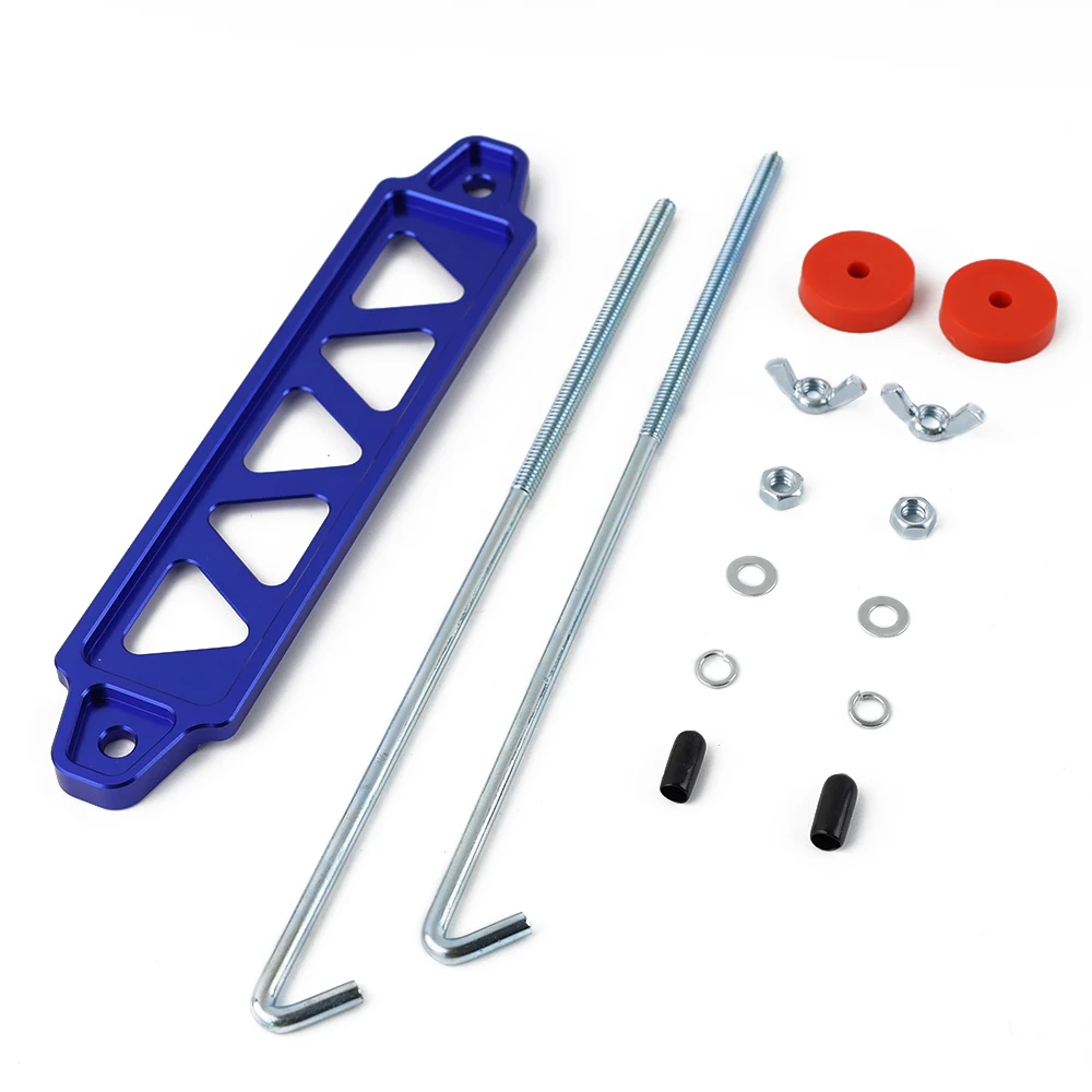 218mm / 190mm Aluminum Universal Battery Auto Battery Tie Down Mount Holder Bracket Brace Bar for Honda Civic EK EG thumbnail 6