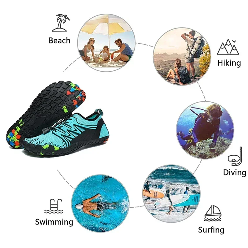 Unisex Wading Shoes Quick-Dry Aqua Shoes Drainage Water Shoes Beach Sports Swim Sandals Yoga Barefoot Diving Surfing Sneakers thumbnail 4