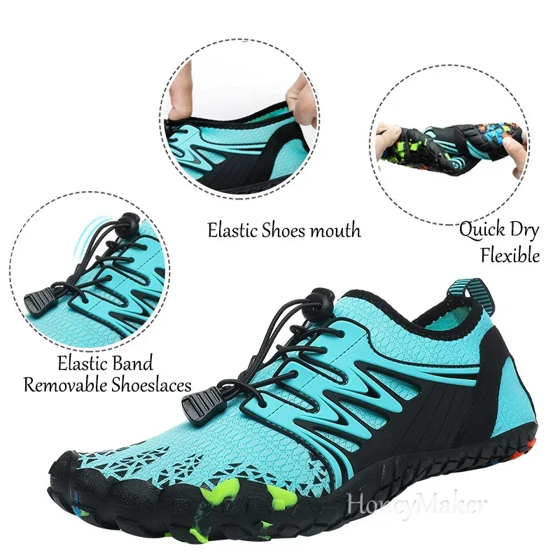 Unisex Wading Shoes Quick-Dry Aqua Shoes Drainage Water Shoes Beach Sports Swim Sandals Yoga Barefoot Diving Surfing Sneakers thumbnail 2