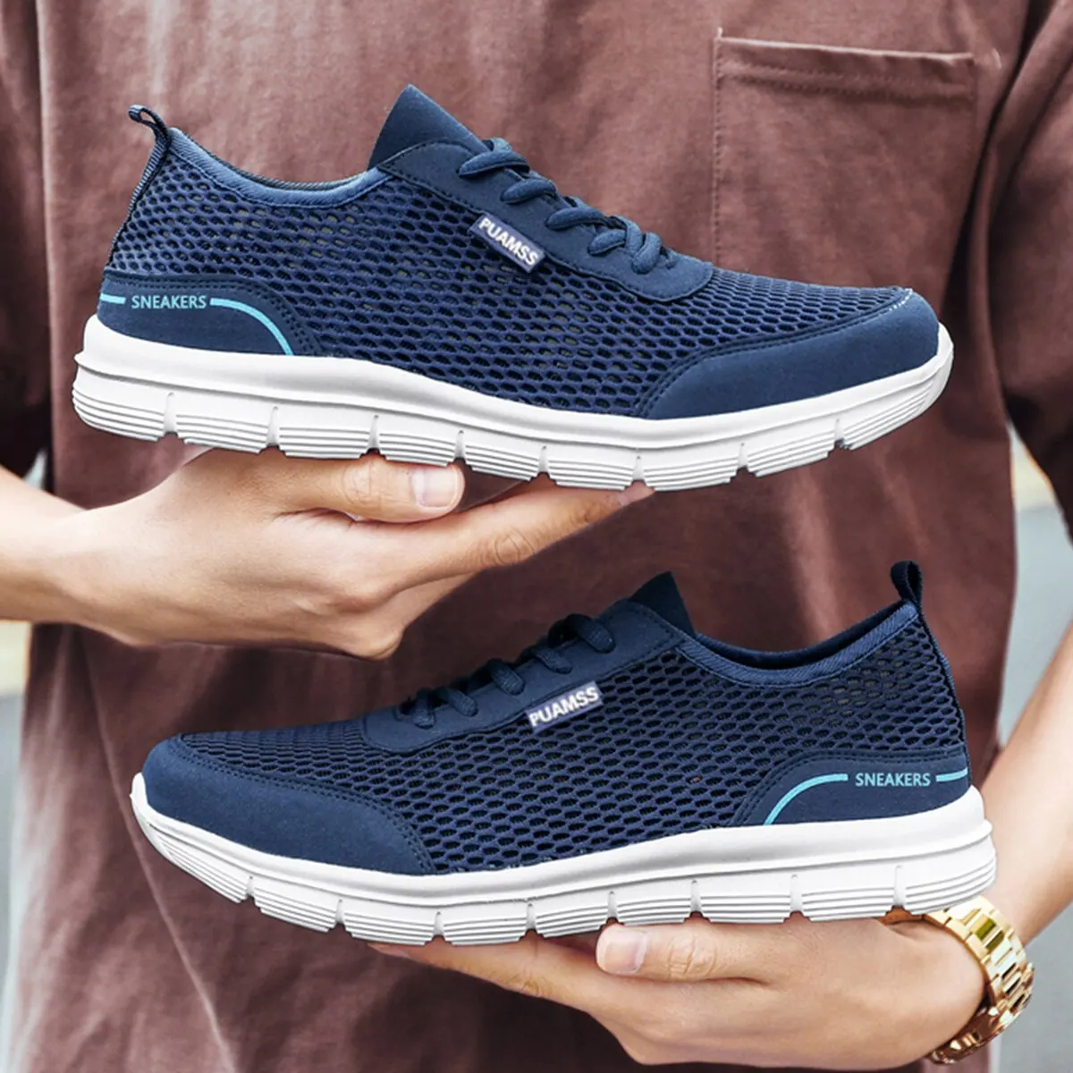 Men Sneakers Summer Mesh Running Shoes Lightweight and Breathable Sneakers For Men thumbnail 6