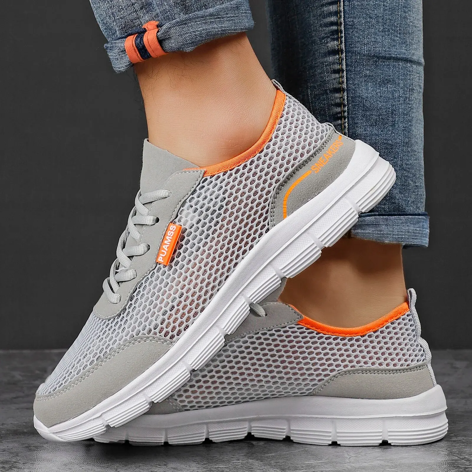 Men Sneakers Summer Mesh Running Shoes Lightweight and Breathable Sneakers For Men thumbnail 2