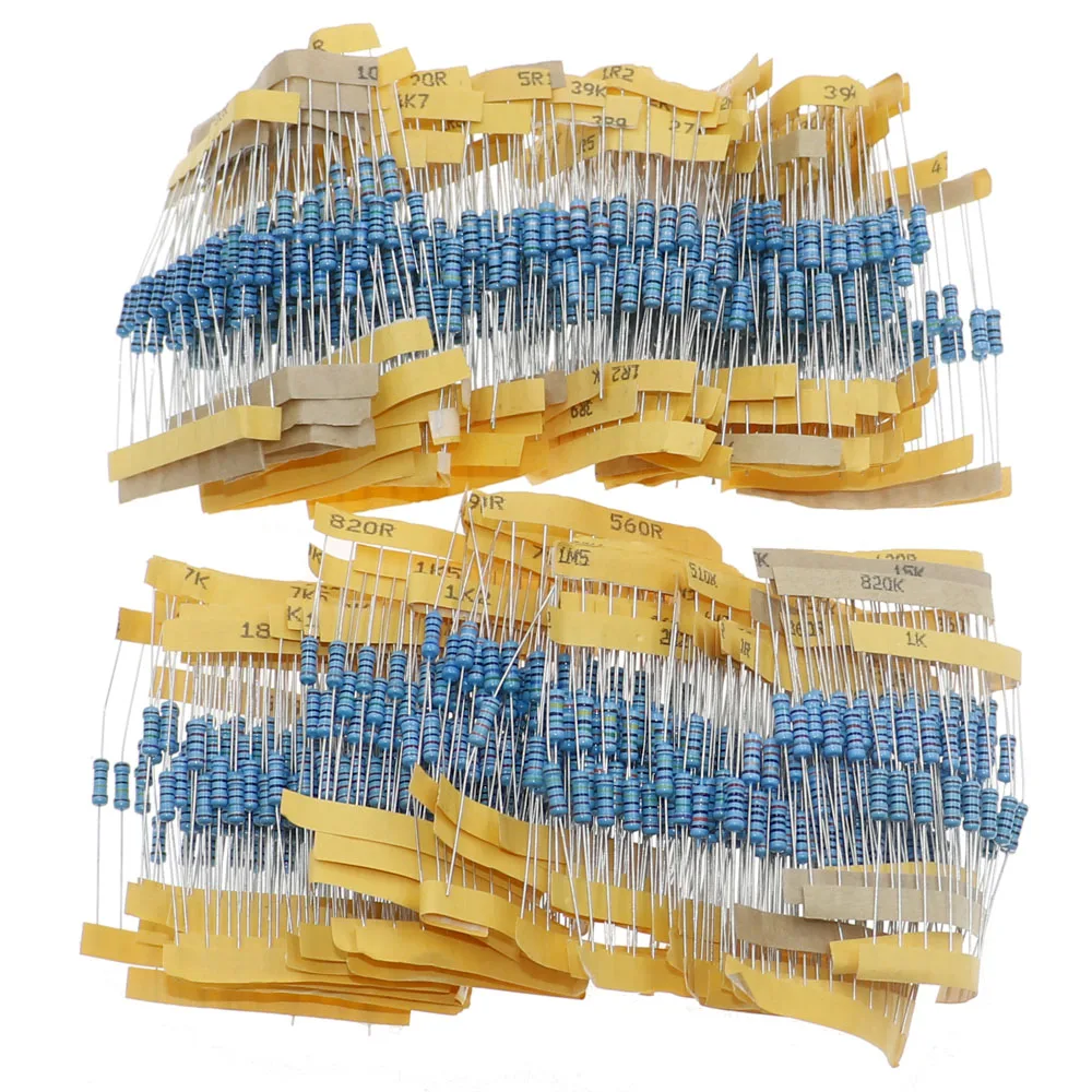 1/8W 1/4W 1/2W 1W 2W 3W 5W Metal Film Resistors Assortment Kit Set 1% Electronic Components resistor package thumbnail 4