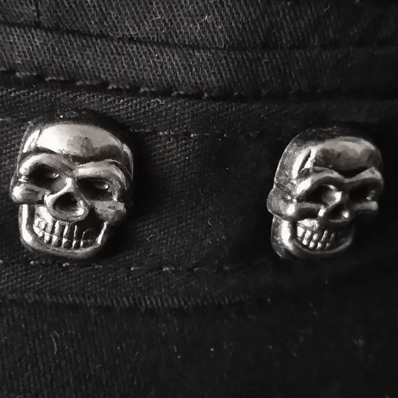 Men Women Baseball Cap Skull Rivet Flat Top Big Head Hat Outdoor Leisure Hats Hip Hop High Street Dancing K-pop thumbnail 6