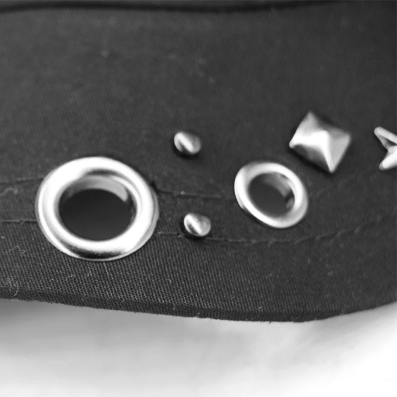 Men Women Baseball Cap Skull Rivet Flat Top Big Head Hat Outdoor Leisure Hats Hip Hop High Street Dancing K-pop thumbnail 5