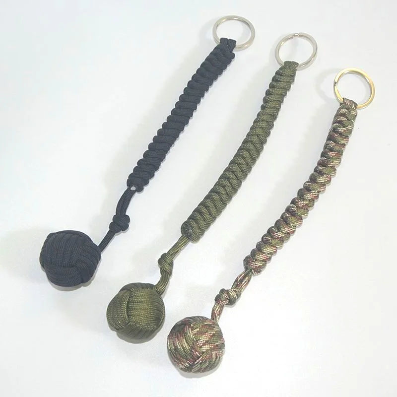 Outdoor Security Protection Black Monkey Fist Steel Ball For Girl Bearing Self Defense Lanyard Survival Key Chain Broken Windows thumbnail 3