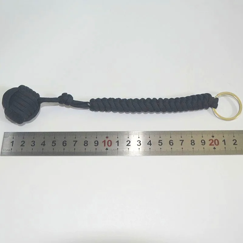 Outdoor Security Protection Black Monkey Fist Steel Ball For Girl Bearing Self Defense Lanyard Survival Key Chain Broken Windows thumbnail 4