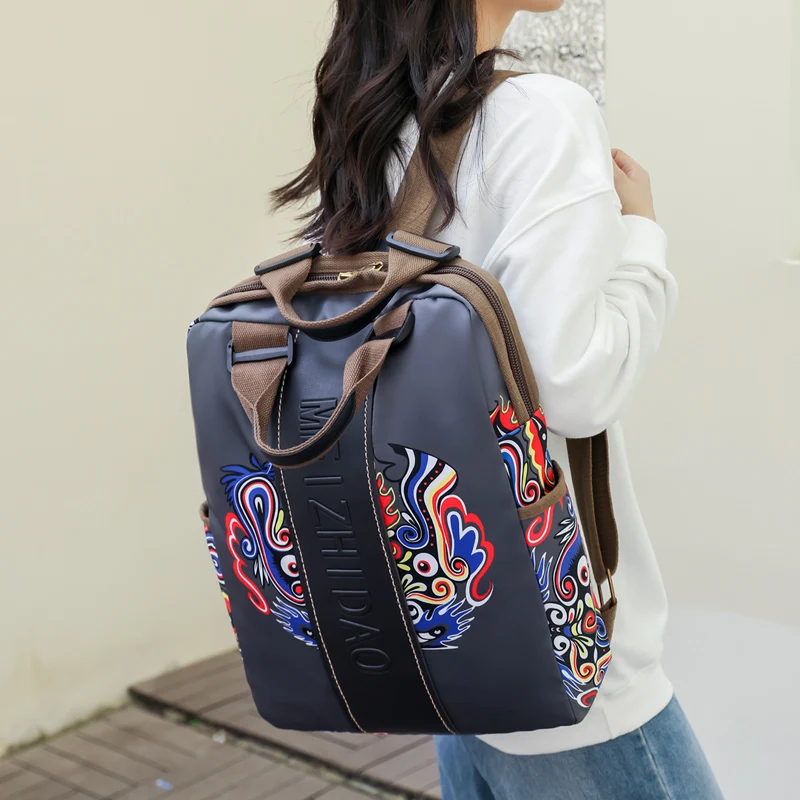 Fashion Designer Backpacks Female Canvas Rucksack Women Large Bagpack Travel Bags Big School Backpack for Students Shoulder Bag thumbnail 2
