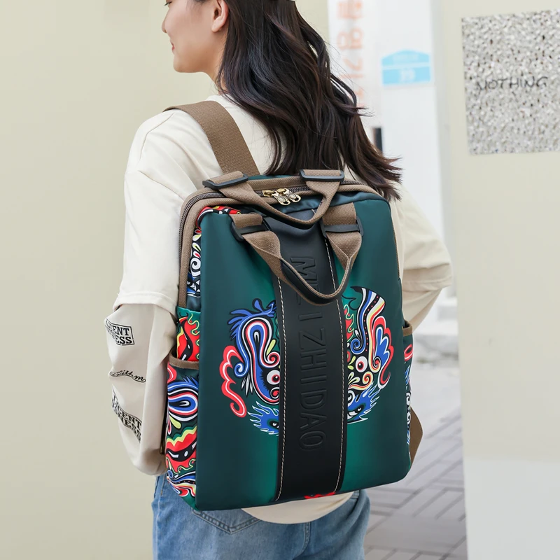 Fashion Designer Backpacks Female Canvas Rucksack Women Large Bagpack Travel Bags Big School Backpack for Students Shoulder Bag thumbnail 3