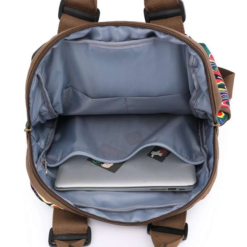 Fashion Designer Backpacks Female Canvas Rucksack Women Large Bagpack Travel Bags Big School Backpack for Students Shoulder Bag thumbnail 5
