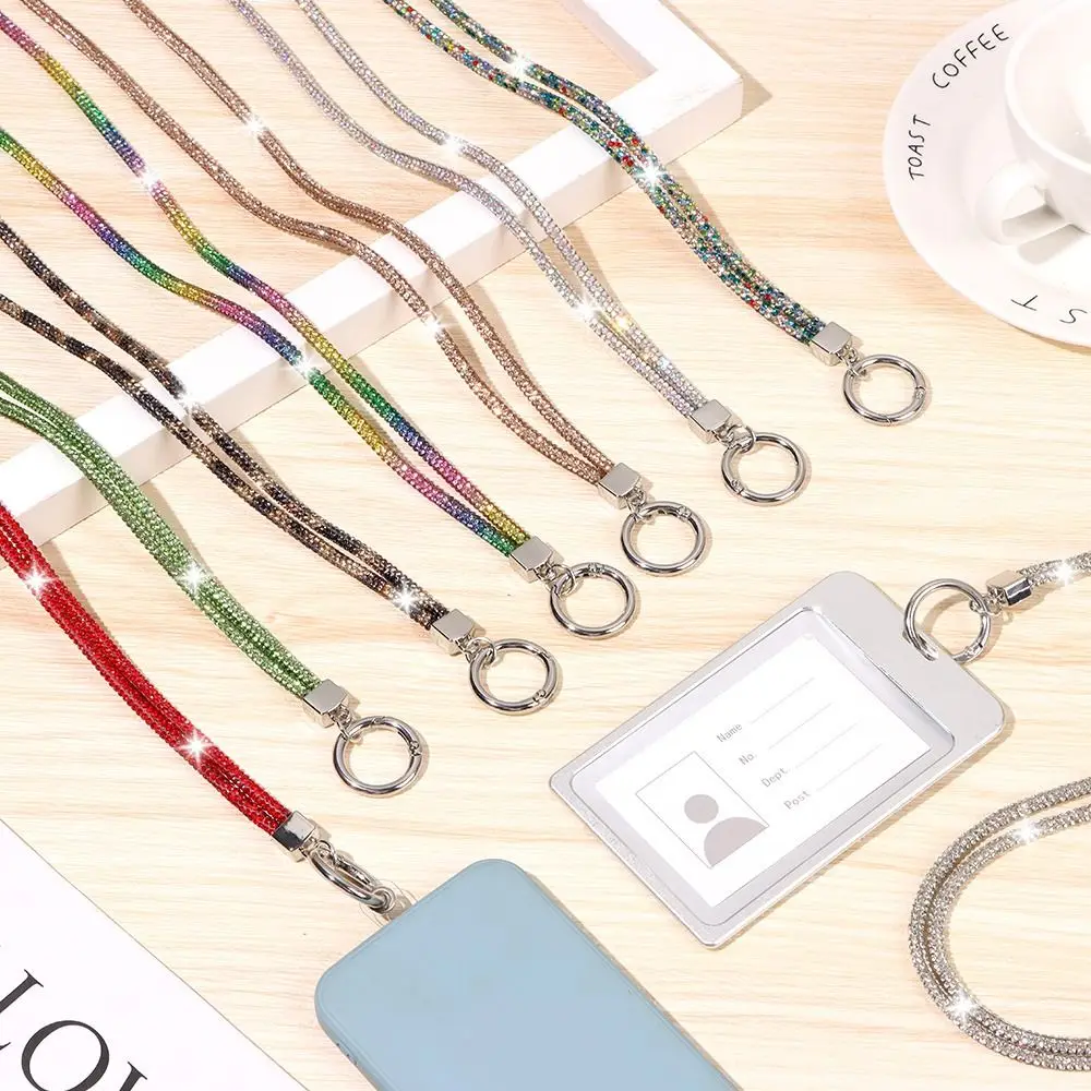 Glitter Rhinestone Phone Lanyard Phone Diamond Crystal Chain Straps Keychain Hanging Anti-lost Rope Mobile Phone Strap thumbnail 3