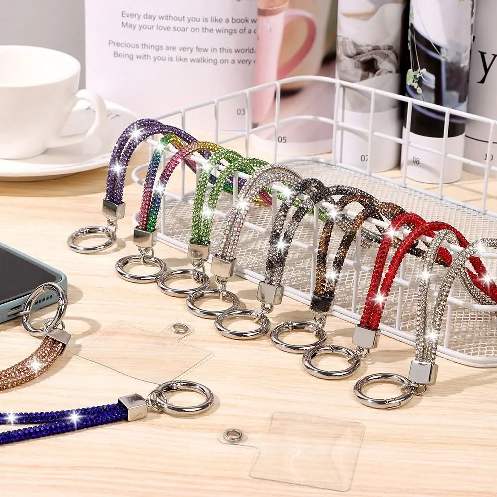 Glitter Rhinestone Phone Lanyard Phone Diamond Crystal Chain Straps Keychain Hanging Anti-lost Rope Mobile Phone Strap thumbnail 2
