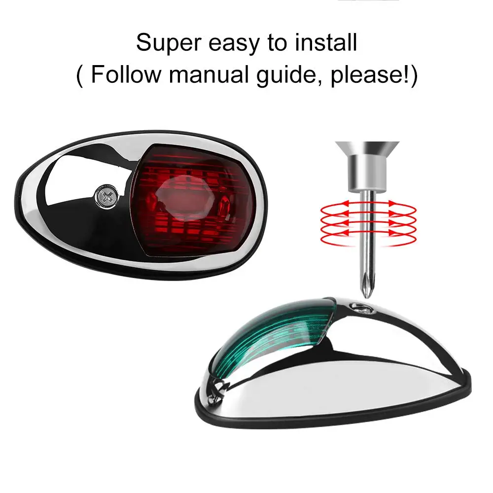 Yacht Navigation Light Waterproof LED Marine Sounding Light  Navigation Light Red and Green Marine Light 12V  24V  2 PCS thumbnail 4