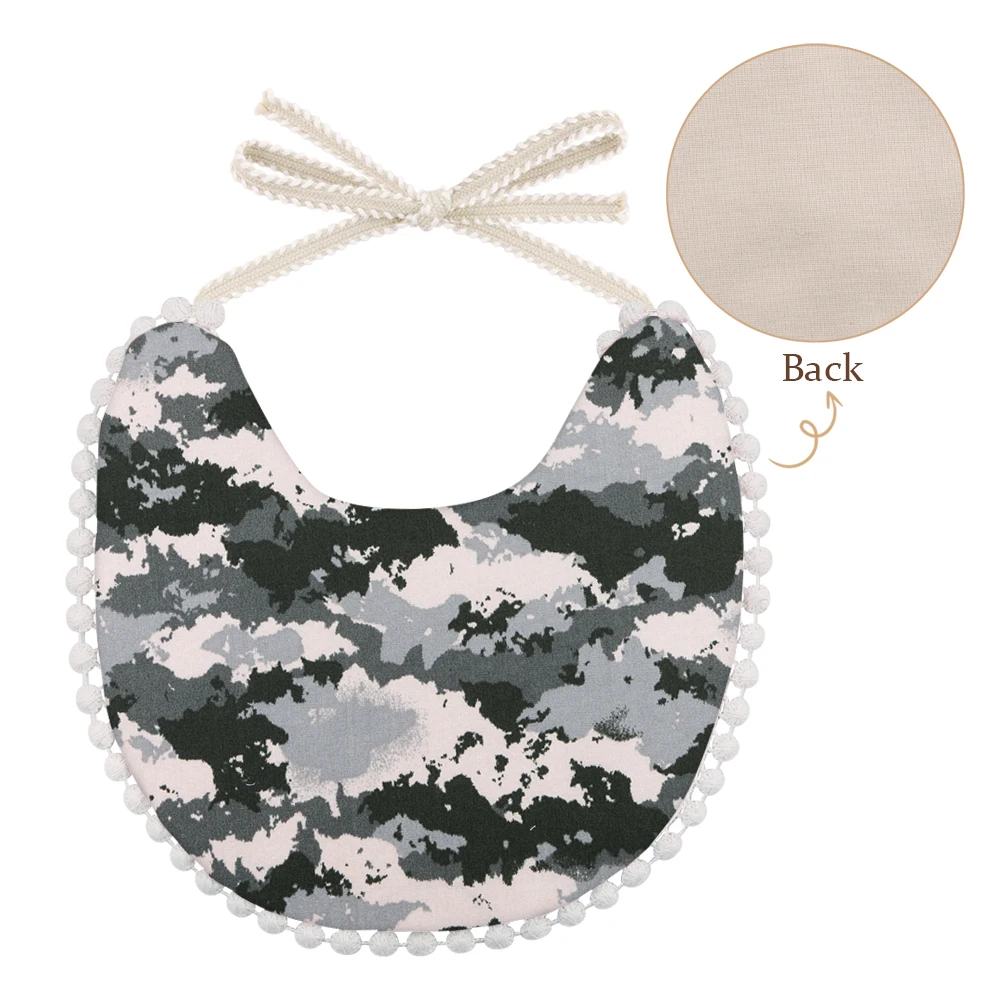 Cute Cartoon Dinner Feeding Clothes Double-deck Cotton Linen Baby Boys Girls Bibs Animal Flower Print Saliva Towel Kids Stuff thumbnail 4