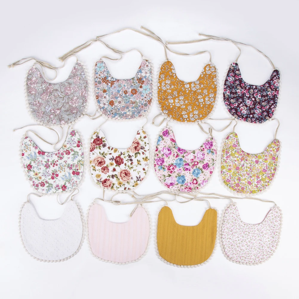 Cute Cartoon Dinner Feeding Clothes Double-deck Cotton Linen Baby Boys Girls Bibs Animal Flower Print Saliva Towel Kids Stuff thumbnail 6