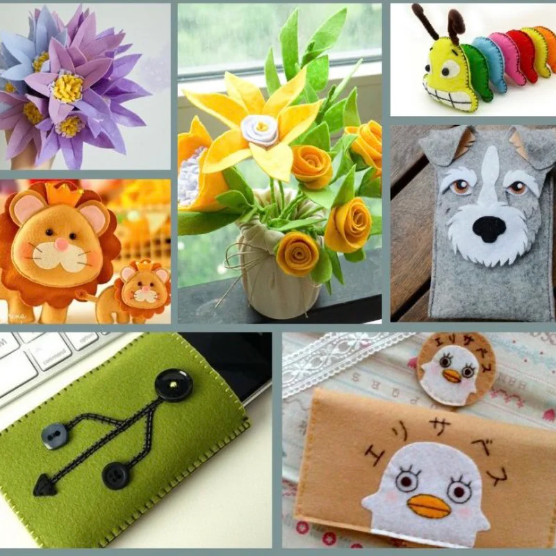 1Pc Felt Fabric Sheets DIY Crafts Felting Non-Woven Fabric for Patchwork School Projects Decoration 18 Assorted Color thumbnail 4