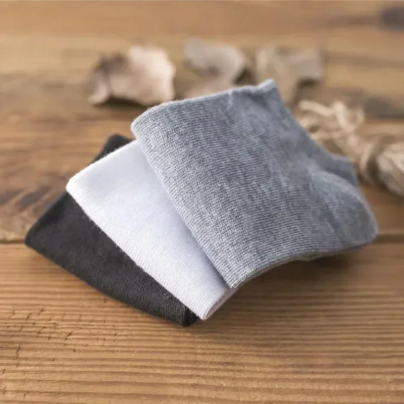 5/10 Pairs Women Socks Breathable Sports socks Solid Color Boat socks Comfortable Cotton AnkleSocks White Black thumbnail 4