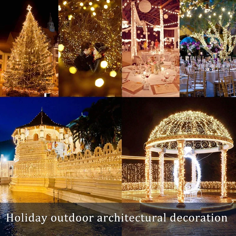 7m/12m/22m/32m LED Solar Light Outdoor Garden Fairy String Light Led Twinkle Waterproof Lamp for Christmas Patio Tree Party thumbnail 5