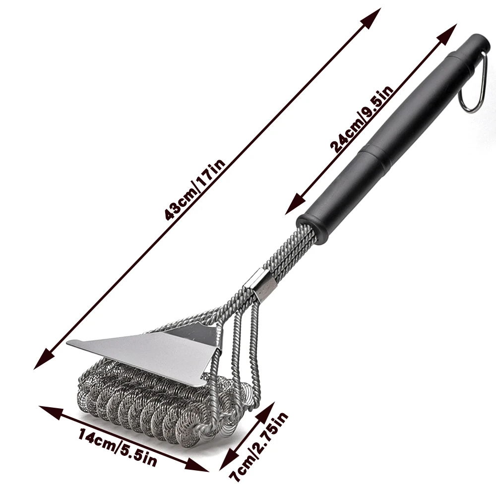 Safe Grill Brush - Bristle Free BBQ Grill Brush - Rust Resistant Stainless Steel Barbecue Cleaner - Great Grilling Accessories thumbnail 2