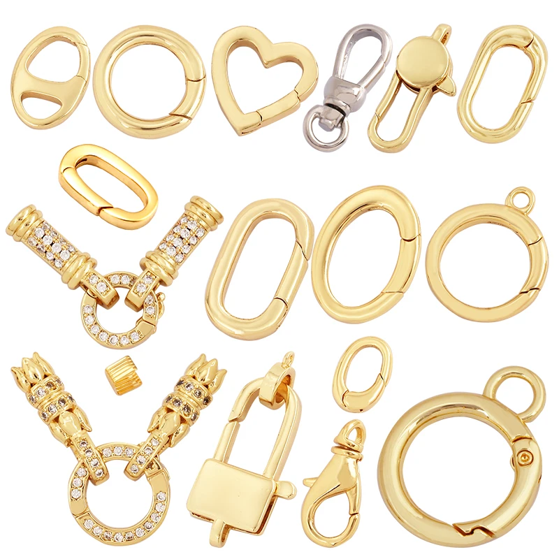 Classics Rotatable Lobster Clasp,18K Gold Plated,Not Easy To Tarnish,Beading Bracelet Necklace Jewelry Component Supplies K43