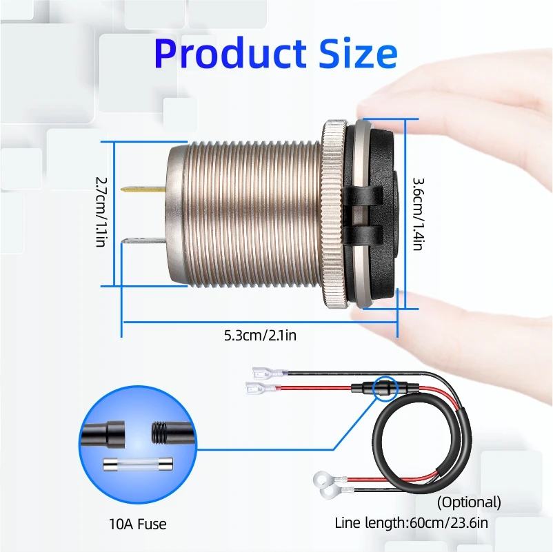 12v automotive usb socket Voltmeter digital usb c qc3.0 Cigar jack socket for  bmw e65 e61 x3 e83 f20 e87 x5 e53 e46 accessories thumbnail 4