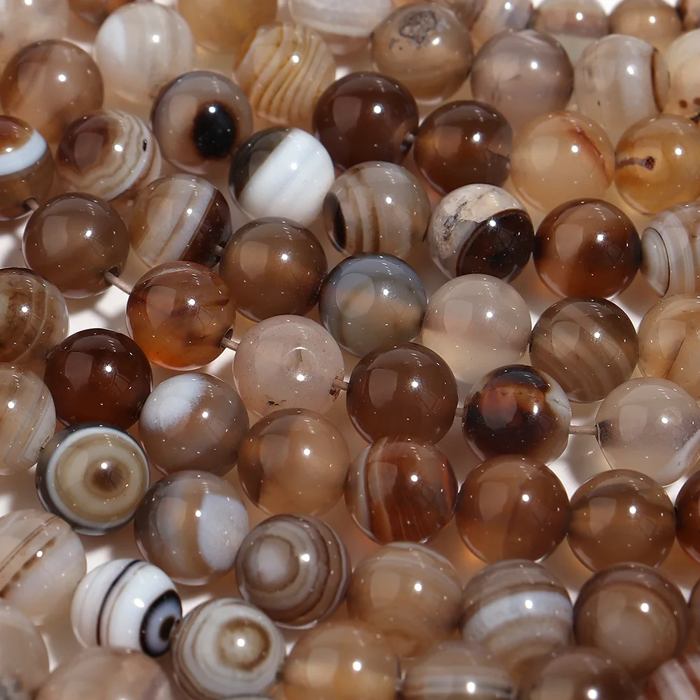Natural Stone 4 6 8 10 12mm Round Tiger Eye Amethyst Agate Jades Stone Spacer Bead For Jewelry Making Diy Bracelet Needlework thumbnail 4