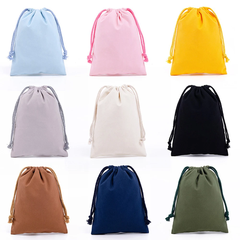 Canvas Drawstring bag Color Storage bag Cotton organizer bag Portable Tote Handbags Grocery shoulder bag foldable Shopping bag