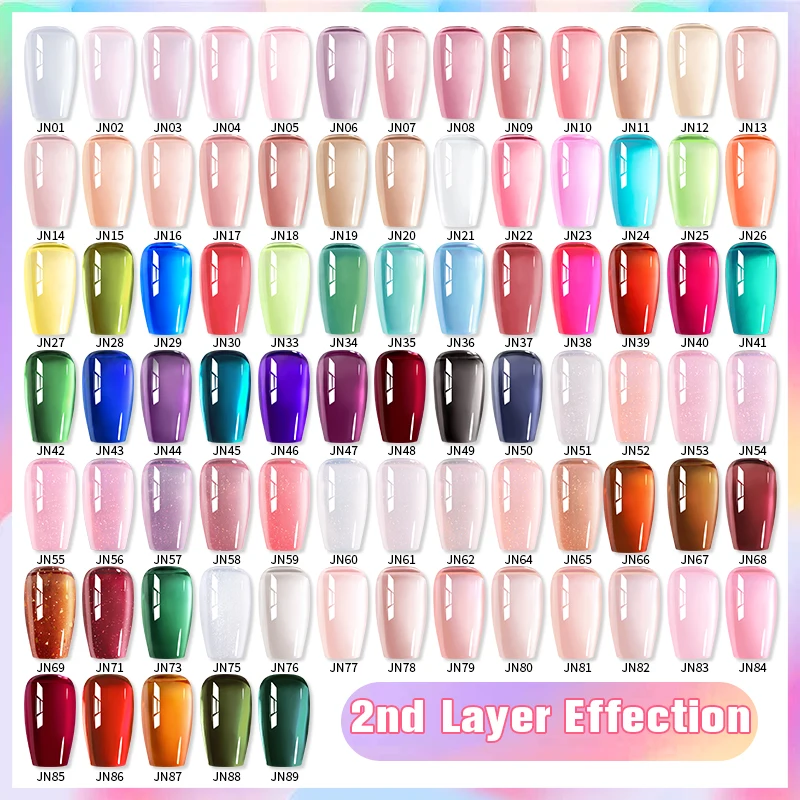 BORN PRETTY 10ml Jelly Nude Gel Nail Polish 50 Colors Semi Transparent Nail Art Nail Supplies Soak off UV LED Nails Gel Varnish thumbnail 2