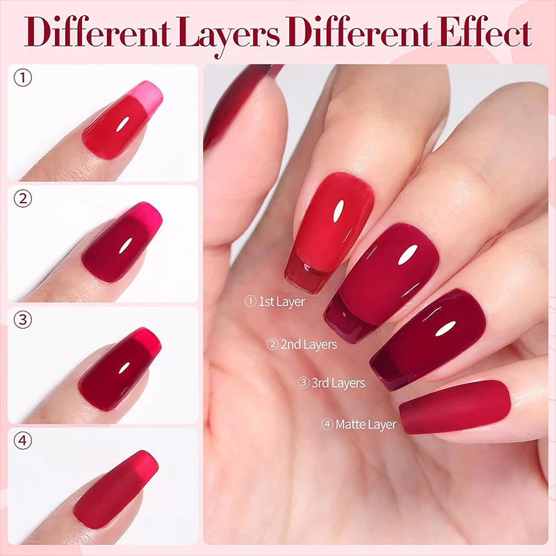 BORN PRETTY 10ml Jelly Nude Gel Nail Polish 50 Colors Semi Transparent Nail Art Nail Supplies Soak off UV LED Nails Gel Varnish thumbnail 6