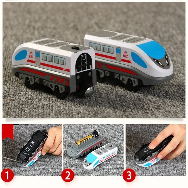 RC Electric Train Set Locomotive Magnetic Train Diecast Slot Toy Fit for Brand Wooden Railway Tracks Toys for Children Gifts thumbnail 5