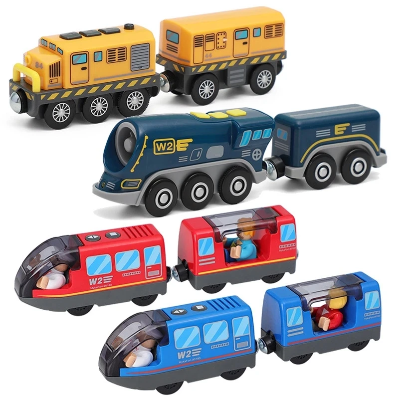 RC Electric Train Set Locomotive Magnetic Train Diecast Slot Toy Fit for Brand Wooden Railway Tracks Toys for Children Gifts thumbnail 4